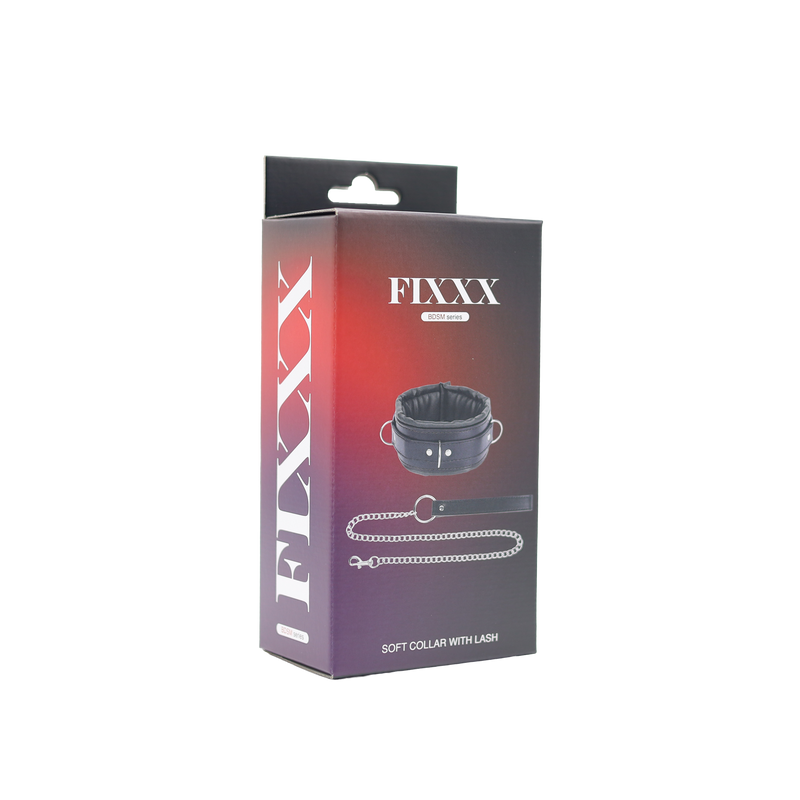 Fixxx - Collier rembourré avec laisse - Noir - Laced-up.nl