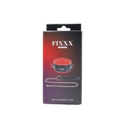 Fixxx - Padded Collar with Leash - Black/Red-Laced-up.nl