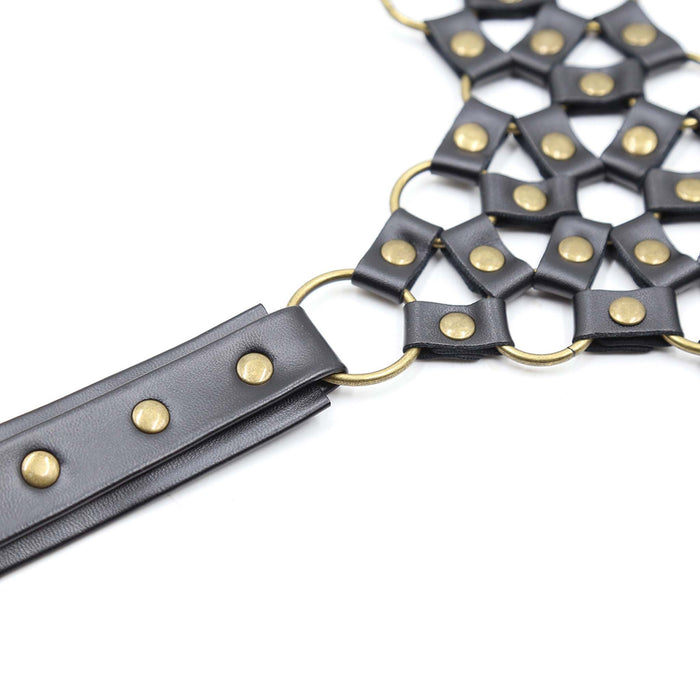 Fixxx - Harnasje met collar - PU-Leder - Verstelbaar - One Size - Zwart-Laced-up.nl