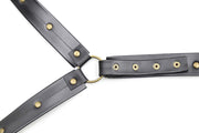 Fixxx - Harnasje met collar - PU-Leder - Verstelbaar - One Size - Zwart-Laced-up.nl