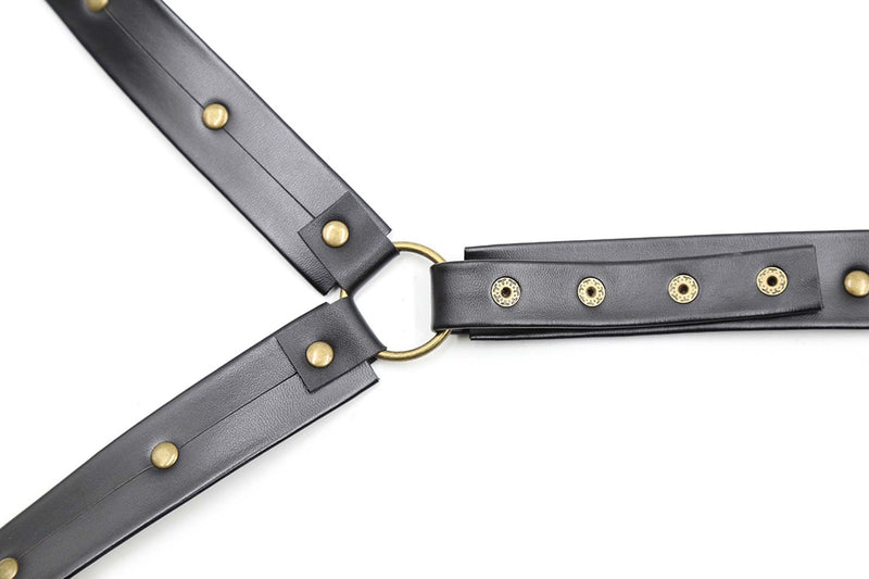 Fixxx - Harnasje met collar - PU-Leder - Verstelbaar - One Size - Zwart-Laced-up.nl