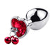 Fixxx - Hartvormige Aluminium Buttplug met Belletjes en Leiband - Maat M - Rood-Laced-up.nl