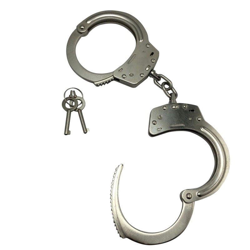 Fixxx - Heavy Metalen Handboeien met Ketting - RVS - Zilver-Laced-up.nl