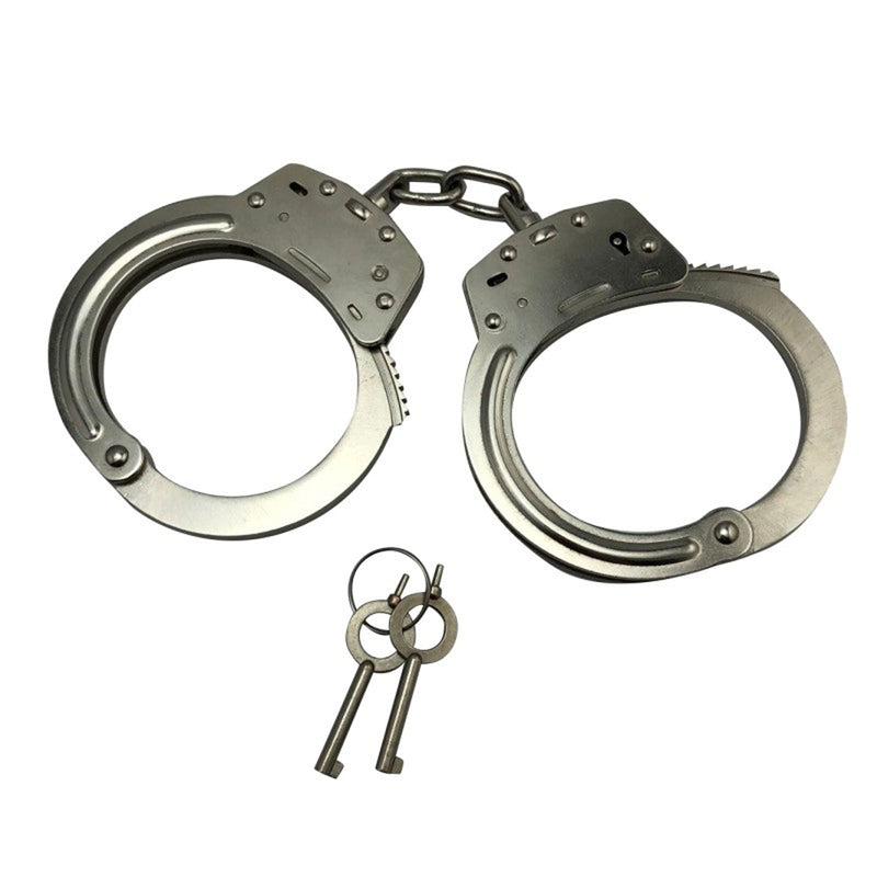 Fixxx - Heavy Metalen Handboeien met Ketting - RVS - Zilver-Laced-up.nl