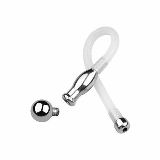 Fixxx - Holle Flexibele Penis Plug met Dopje - Lengte 175 mm - Zilver-Laced-up.nl