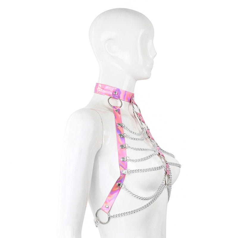 Fixxx - Kettingen Top - Lakleer - One Size - Reflection - Lichtroze-Laced-up.nl