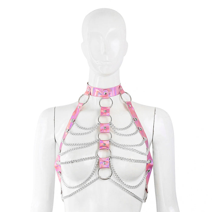 Fixxx - Kettingen Top - Lakleer - One Size - Reflection - Lichtroze-Laced-up.nl