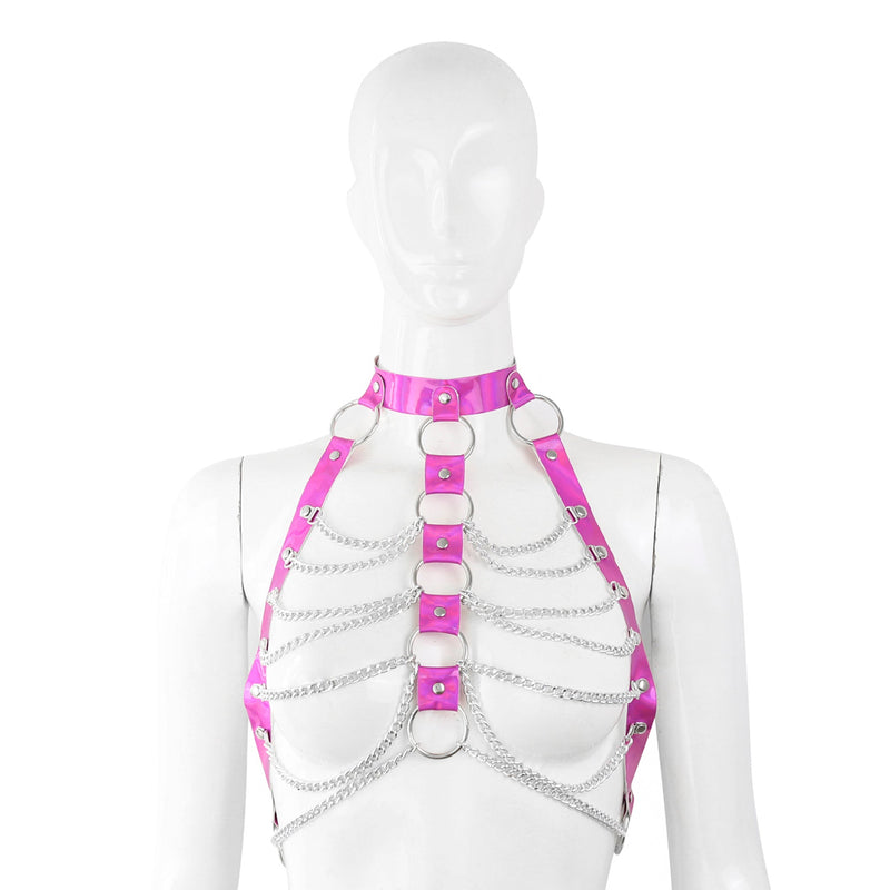 Fixxx - Kettingen Top - Lakleer - One Size - Reflection - Roze-Laced-up.nl
