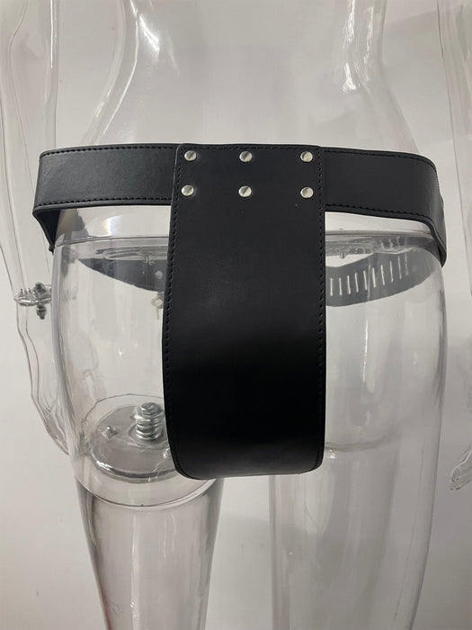 Fixxx - Kuisheidsgordel Heren - Opening Achterzijde - PU Leer - One Size - Zwart-Laced-up.nl