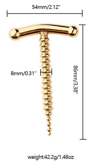 Fixxx - Kurkentrekker Penisplug - Goud - Diameter 8 mm-Laced-up.nl
