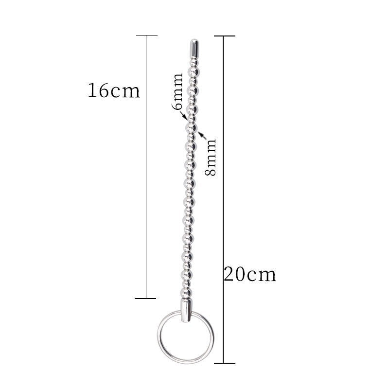Fixxx - Lange Penis Plug met Bolletjes - 200 mm - Zilver-Laced-up.nl