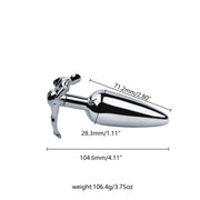 Fixxx - Lange RVS Buttplug met Handvat in de vorm van een mens-Laced-up.nl