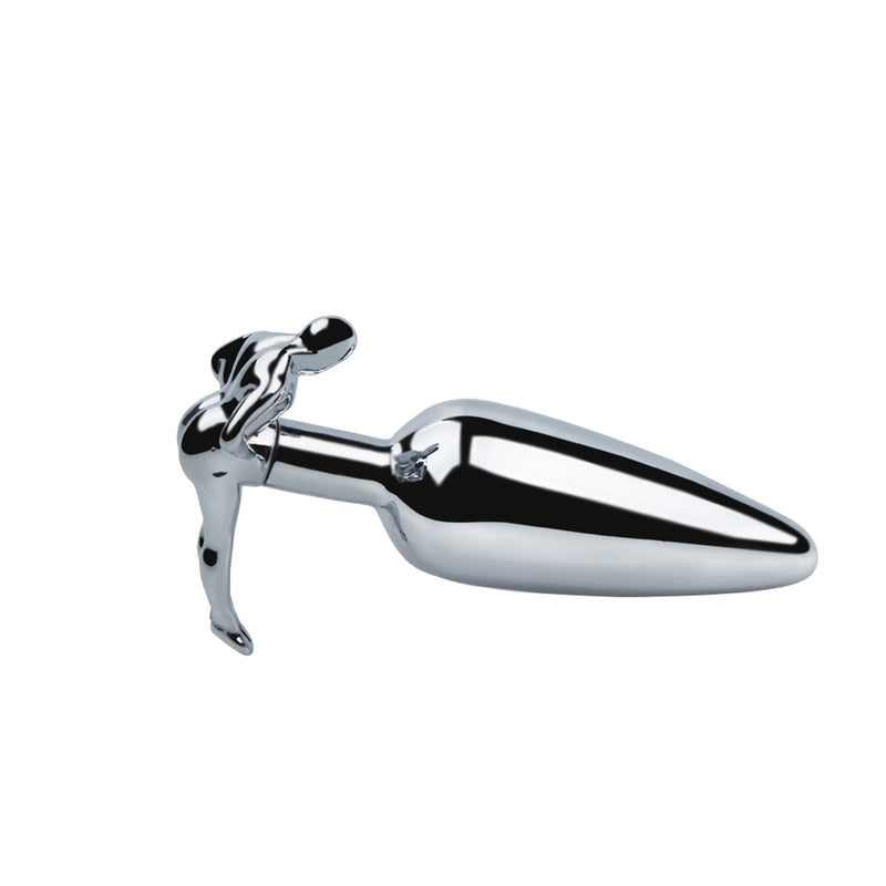 Fixxx - Lange RVS Buttplug met Handvat in de vorm van een mens-Laced-up.nl