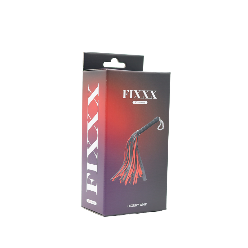 Fixxx - Luxury Flogger - Faux Leather - Black/Red-Laced-up.nl