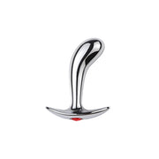 Fixxx - Metalen Prostaat Plug met Rood Strass Steentje - Aluminium - Zilver - Diameter 23 mm-Laced-up.nl