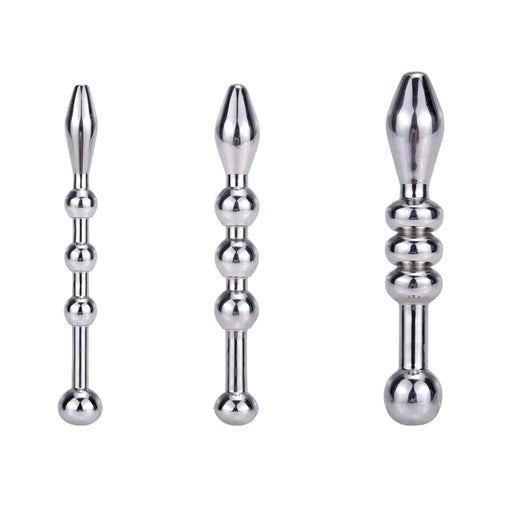 Fixxx - Penis Plug Set met Balletjes - 3 stuks - RVS - Zilver-Laced-up.nl