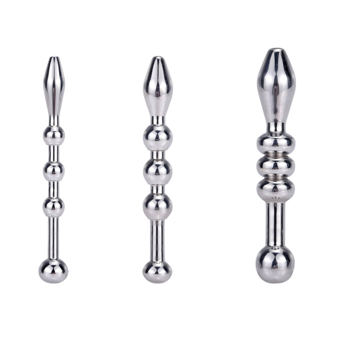 Fixxx - Penis Plug Set met Balletjes - 3 stuks - RVS - Zilver-Laced-up.nl