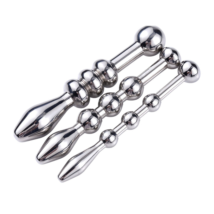 Fixxx - Penis Plug Set met Balletjes - 3 stuks - RVS - Zilver-Laced-up.nl