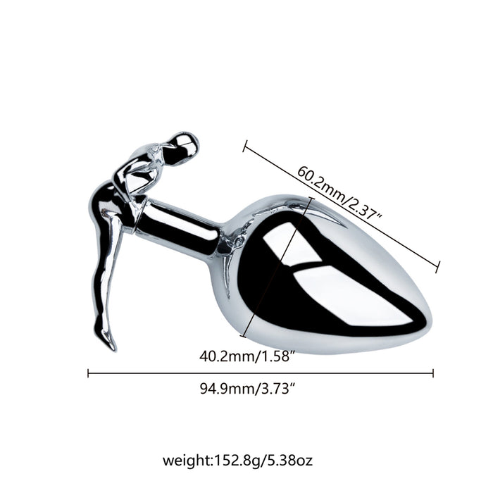 Fixxx - RVS Buttplug met Handvat in de vorm van een Man - Twee Maten-Laced-up.nl
