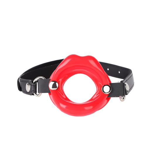 Fixxx - Bâillon à anneau « Lèvres rouges » - Rouge/Noir - Laced-up.nl