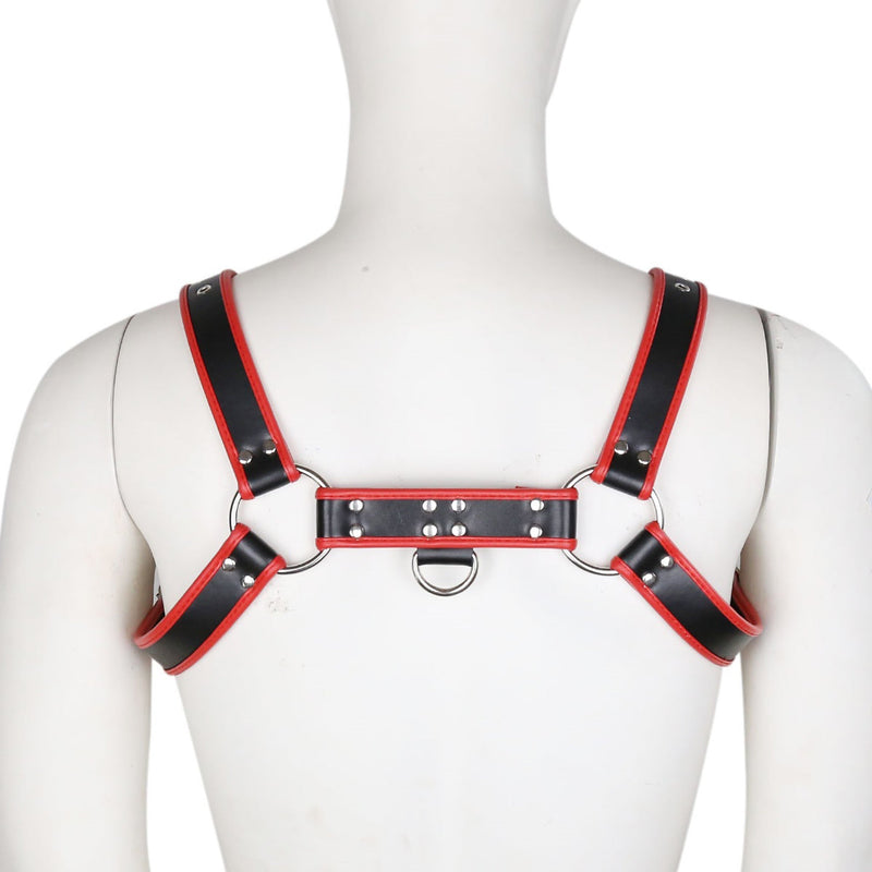 Fixxx - Schouder Harnasje - PU-Leder - One Size - Verstelbaar - Zwart/Rood-Laced-up.nl