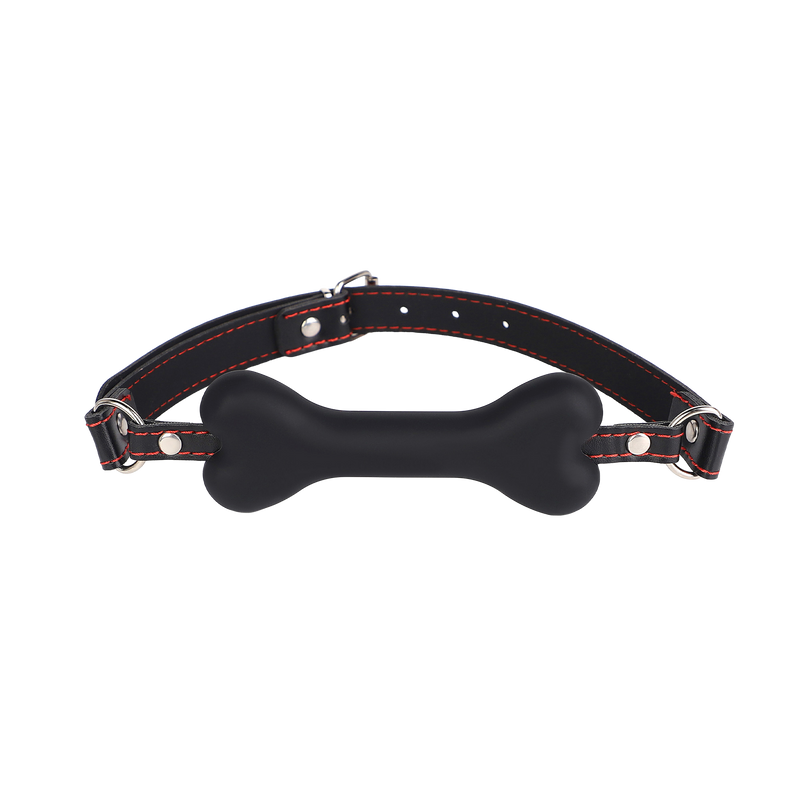 Fixxx - Silicone Dog Bone Gag - Black-Laced-up.nl