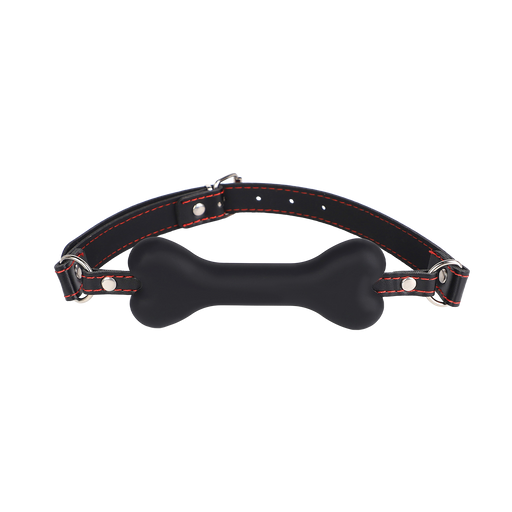 Fixxx - Bâillon en silicone en forme d'os de chien - Noir - Laced-up.nl