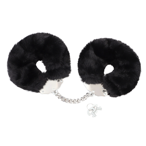 Fixxx - Super Fluffy Handboeien met Bont - Zwart-Erotiekvoordeel.nl