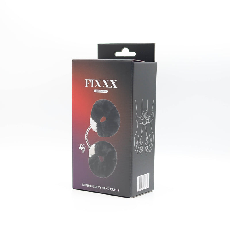 Fixxx - Super Fluffy Handboeien met Bont - Zwart-Erotiekvoordeel.nl
