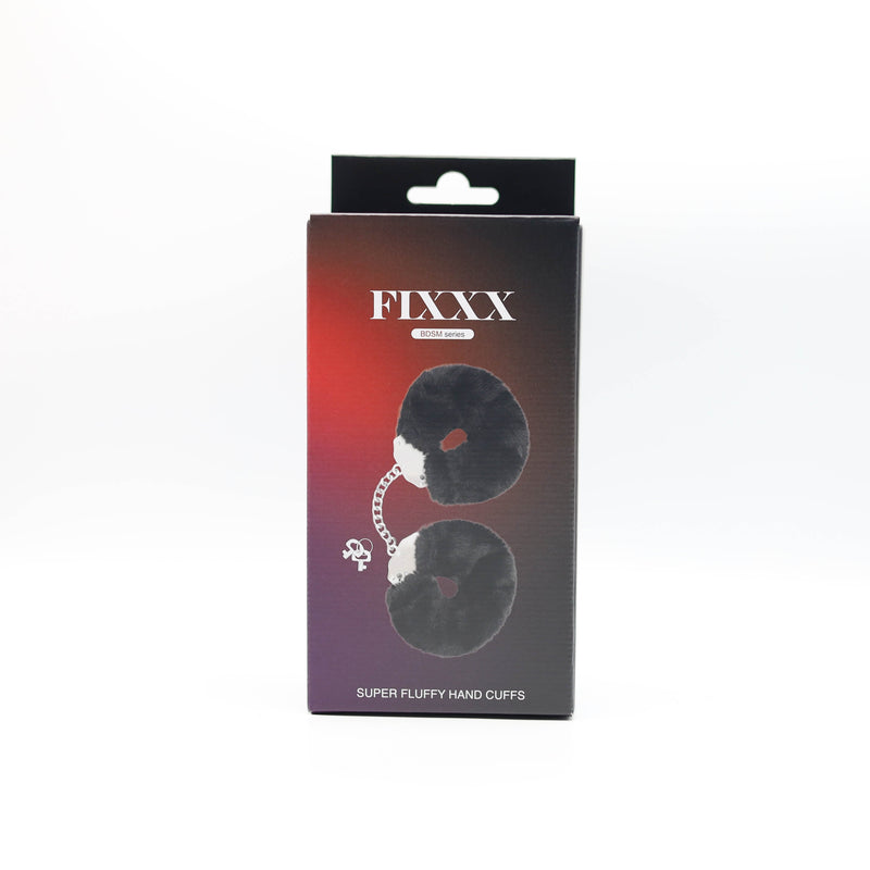 Fixxx - Super Fluffy Handboeien met Bont - Zwart-Erotiekvoordeel.nl