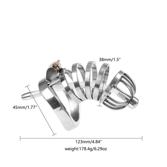 Fixxx - Valor - Kuisheidskooi met Holle Penisplug - Zilver - Twee Maten-Laced-up.nl