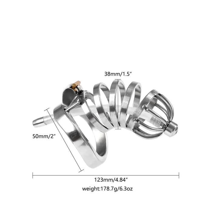 Fixxx - Valor - Kuisheidskooi met Holle Penisplug - Zilver - Twee Maten-Laced-up.nl