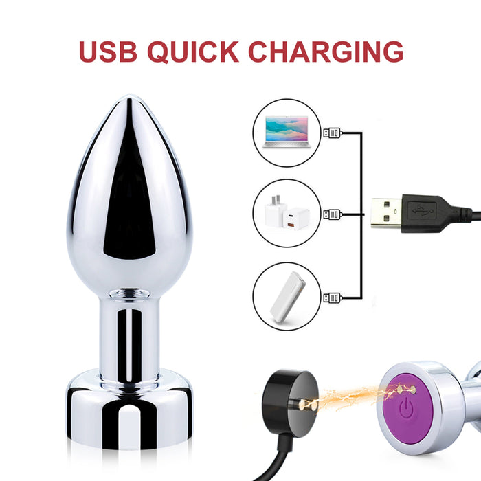 Fixxx - Vibrerende RVS Anaal Plug - Zilver - Diameter 36 mm-Laced-up.nl