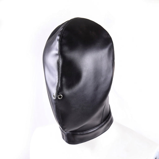 Fixxx - Volledig Gesloten PU-Lederen Hood - Twee Ademgaatjes bij Neus - Zwart-Laced-up.nl