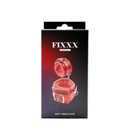 Fixxx - Menottes pour les mains rembourrées - Cuir PU - Rouge-Laced-up.nl