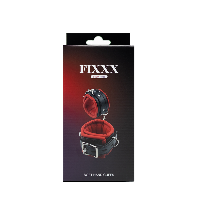 Fixxx - Menottes rembourrées douces - Cuir PU - Noir/Rouge - Laced-up.nl