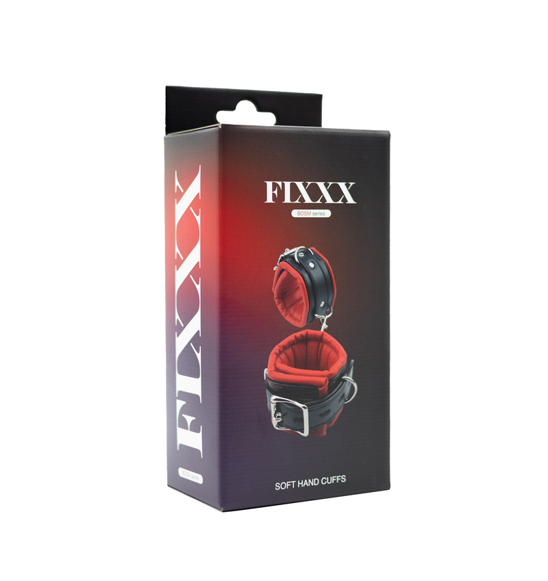 Fixxx - Menottes rembourrées - Cuir PU - Noir/Rouge - Laced-up.nl