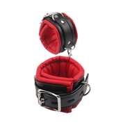 Fixxx - Menottes rembourrées douces - Cuir PU - Noir/Rouge - Laced-up.nl