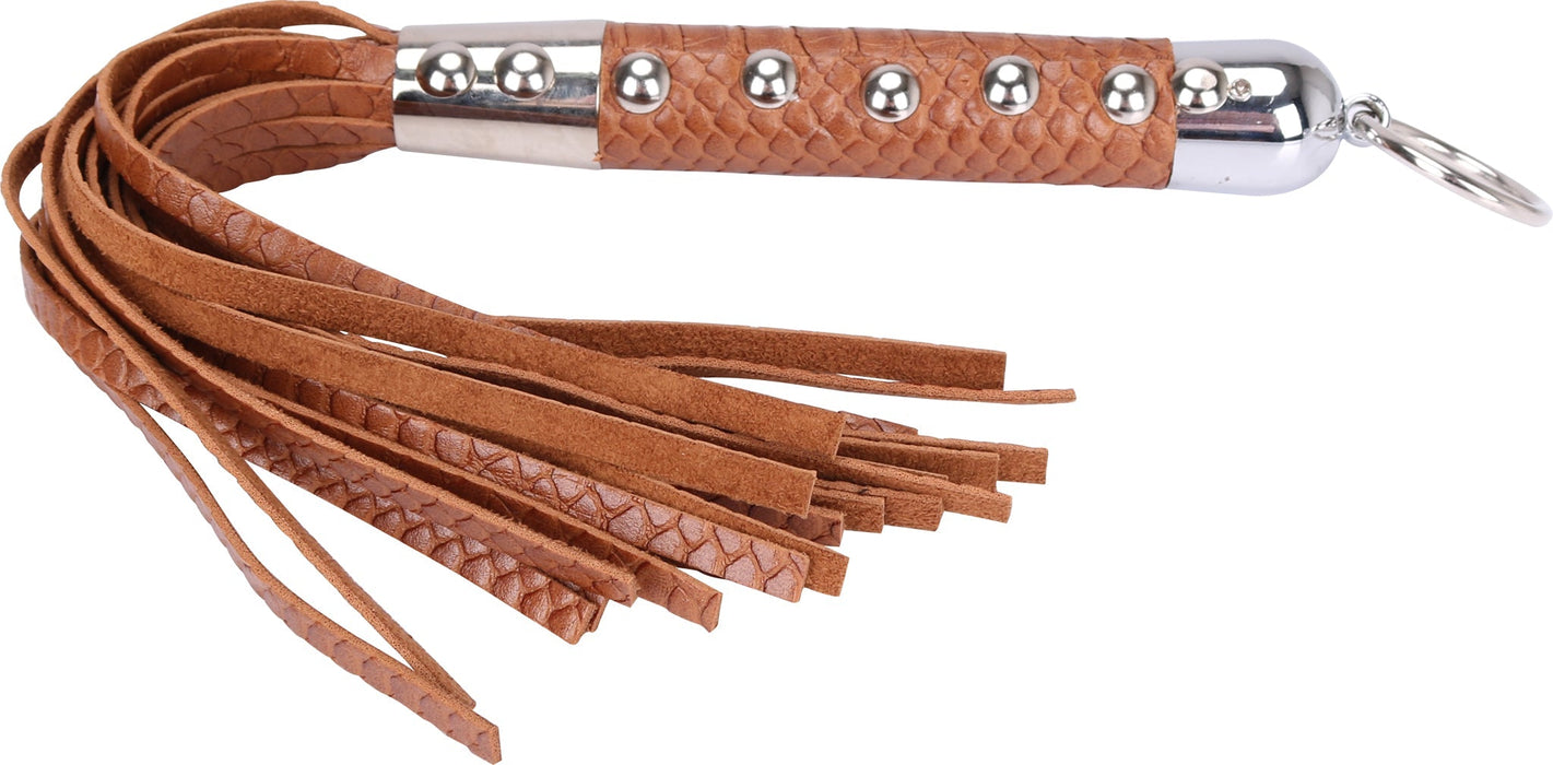 Fixxx - Zweep - Flogger - PU Leer - Slangenleer Print - Bruin-Laced-up.nl