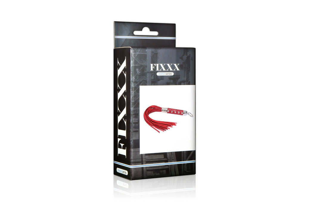 Fixxx - Zweep - Flogger - PU Leer - Slangenleer Print - Rood-Laced-up.nl