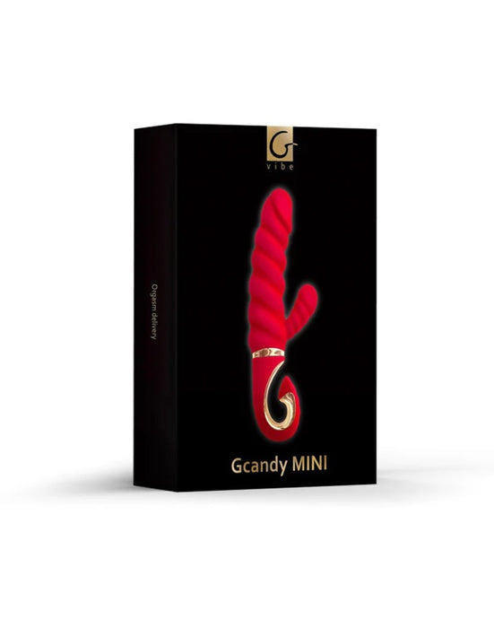 G-Vibe - G-Candy - Mini Geribbelde Rabbit Vibrator - Rood-Laced-up.nl