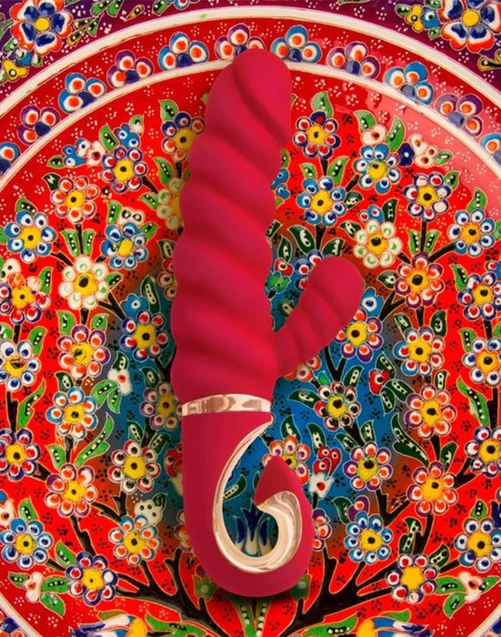 G-Vibe - G-Candy - Mini Geribbelde Rabbit Vibrator - Rood-Laced-up.nl