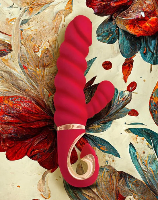 G-Vibe - G-Candy - Mini Geribbelde Rabbit Vibrator - Rood-Laced-up.nl