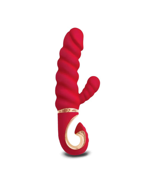 G-Vibe - G-Candy - Mini Geribbelde Rabbit Vibrator - Rood-Laced-up.nl