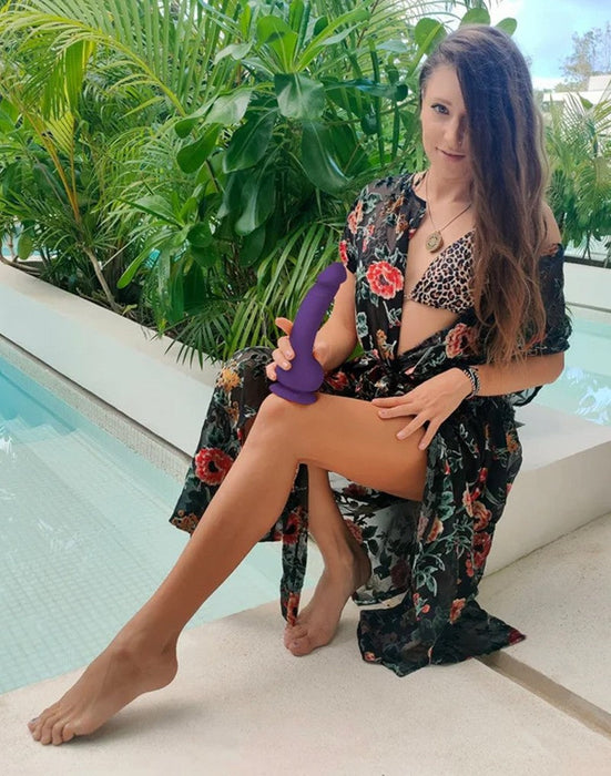 G-Vibe - G-Real2 - Vibrerende Dildo Met Zuignap - Paars-Laced-up.nl