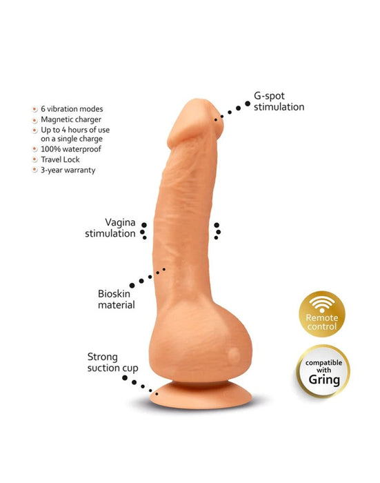 G-Vibe - G-Real - Mini Vibrerende Dildo - 3 x 18 cm - Lichte huidskleur-Laced-up.nl