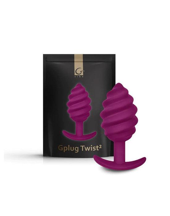 G-Vibe - G-plug Twist 2 - Geribbelde Buttplug - Paars-Laced-up.nl