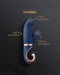 G Vibe - Gentley - Rabbit Vibrator - G-Spot en Clitoris Stimulatie - Siliconen - Blauw/Goud-Laced-up.nl