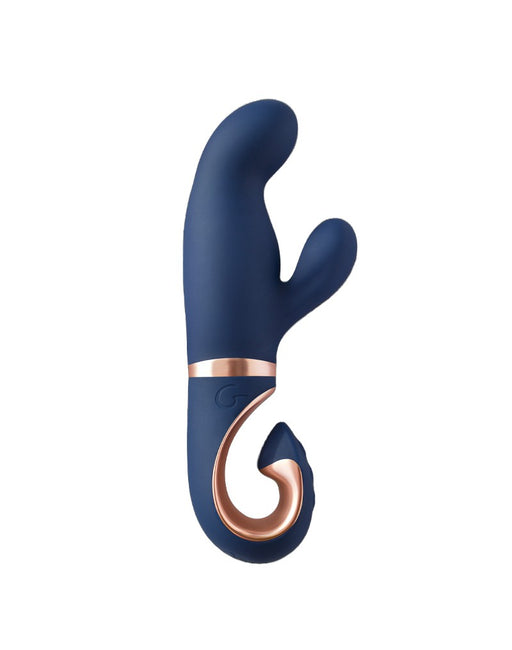 G Vibe - Gentley - Rabbit Vibrator - G-Spot en Clitoris Stimulatie - Siliconen - Blauw/Goud-Laced-up.nl