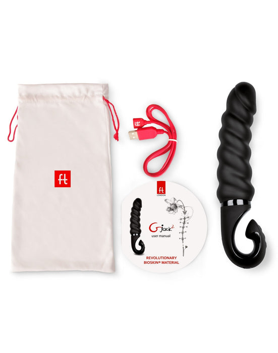 G-Vibe - Gjack2 - Geribbelde Bioskin Vibrator - Zwart-Laced-up.nl